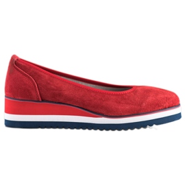 Filippo Zapatos de tacón de cuña de cuero rojo