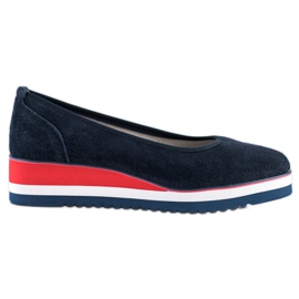Filippo Zapatos de tacón de cuña de cuero azul marino Filippo Zapatos de tacón de cuña de cuero azul marino