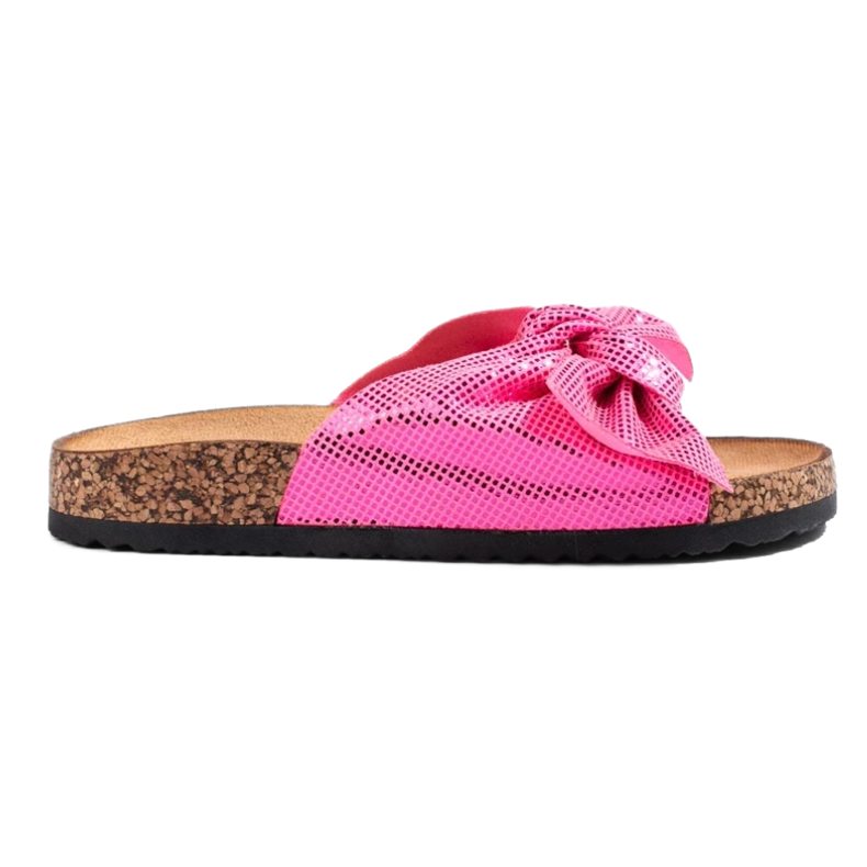 Cómodas chanclas con lazo rosado