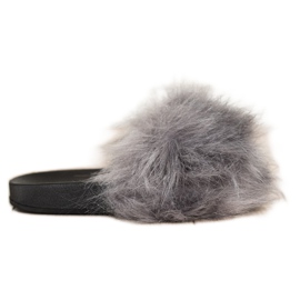 SHELOVET Zapatillas con estilo con piel gris