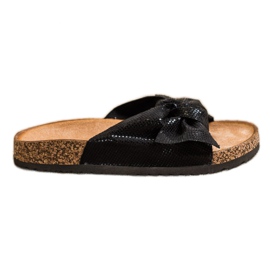 Comer Cómodas chanclas con lazo negro
