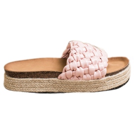 SHELOVET Chanclas Alpargatas Trenzadas rosa