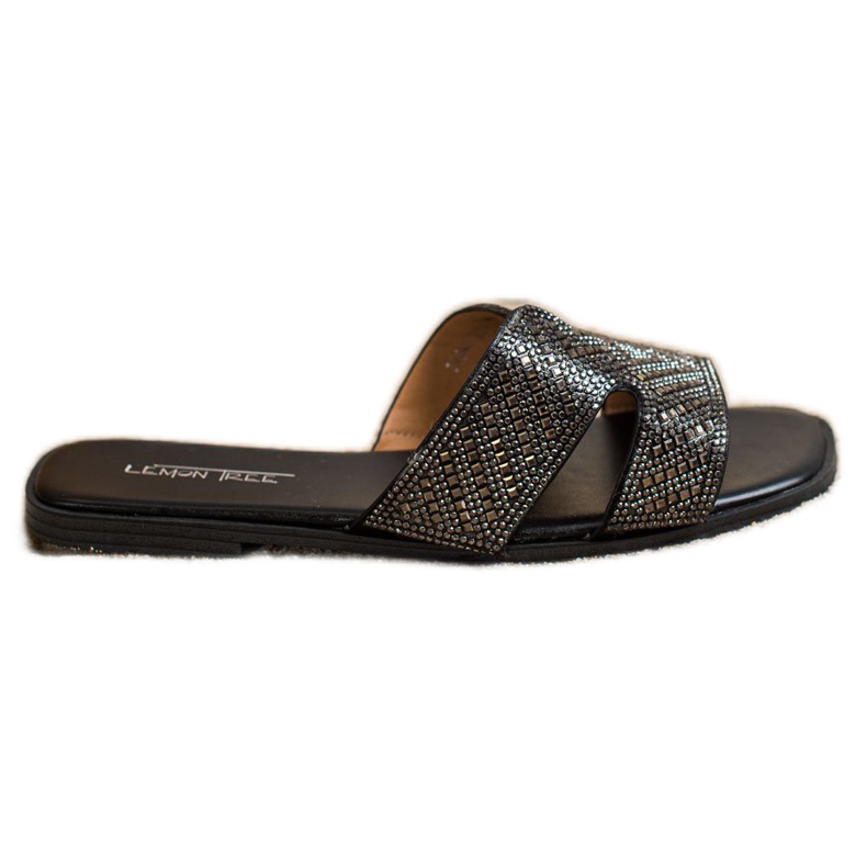SHELOVET Zapatillas elegantes con adornos negro