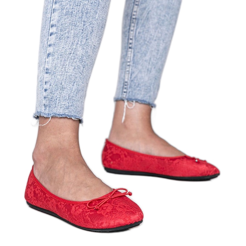 Bailarinas de encaje rojo alessandra Bailarinas de encaje rojo alessandra