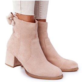 PJ1 Botas cálidas de mujer con tacón Beige Kayla