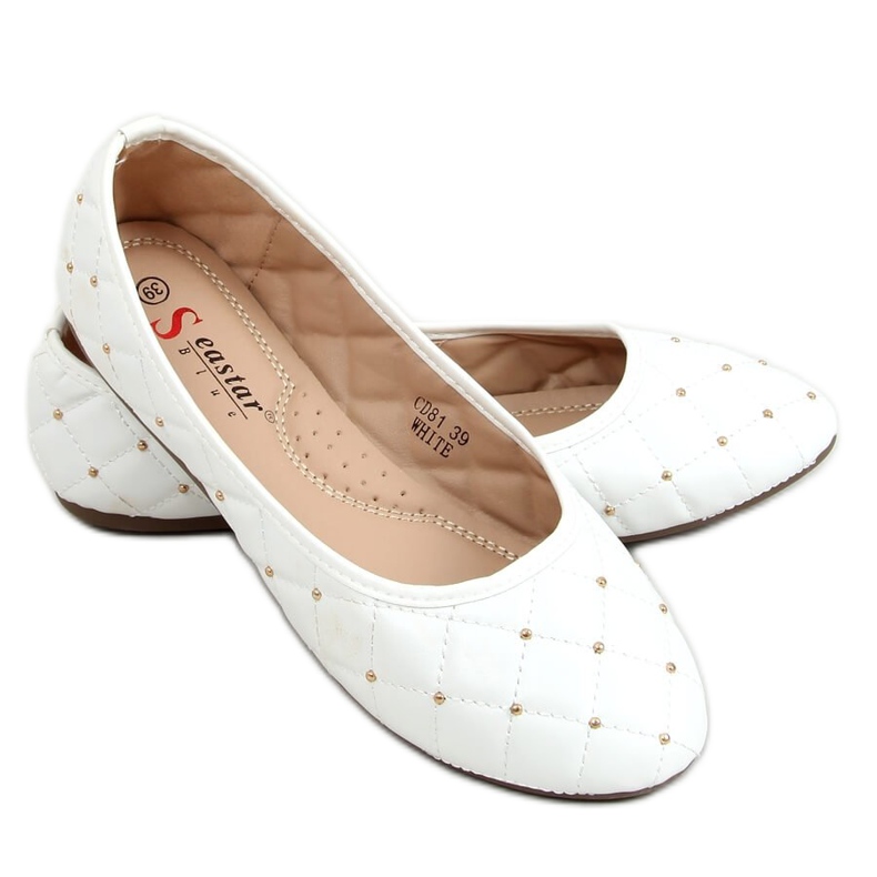 Blanco CD81P Bailarinas chanelki blancas