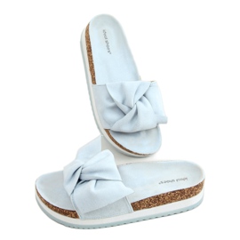 Azul 8228 Pantuflas suela alta azul