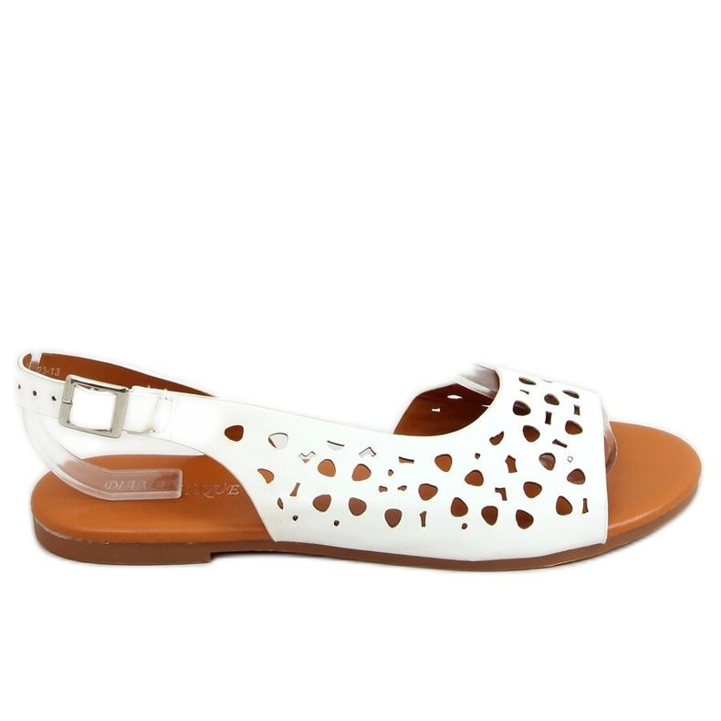 Sandalias blancas asimétricas caladas HY23-13 Blanco