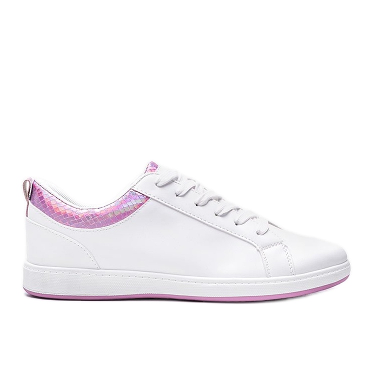 Zapatillas deportivas Madalynn holográficas en blanco y rosa