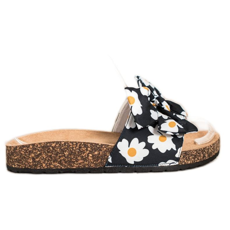 SHELOVET Zapatillas de moda con flores negro