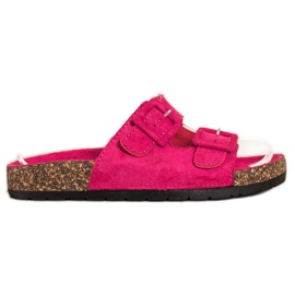 SHELOVET Zapatillas cómodas con hebillas rosado