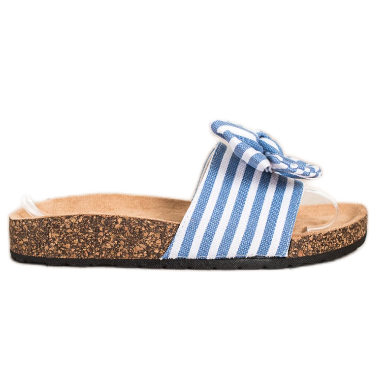 SHELOVET Zapatillas de rayas de moda blanco azul