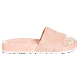 SHELOVET Zapatillas de gamuza de moda rosado