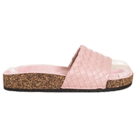 SHELOVET Zapatillas trenzadas de moda rosa