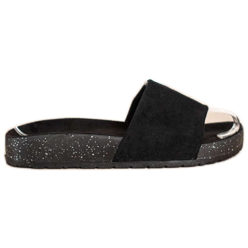 SHELOVET Zapatillas de gamuza de moda negro
