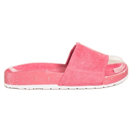 SHELOVET Chanclas de gamuza de moda rosa