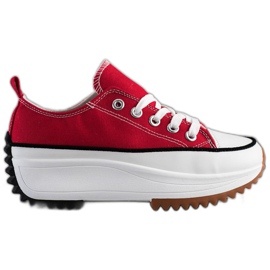 SHELOVET Zapatillas en una plataforma alta rojo