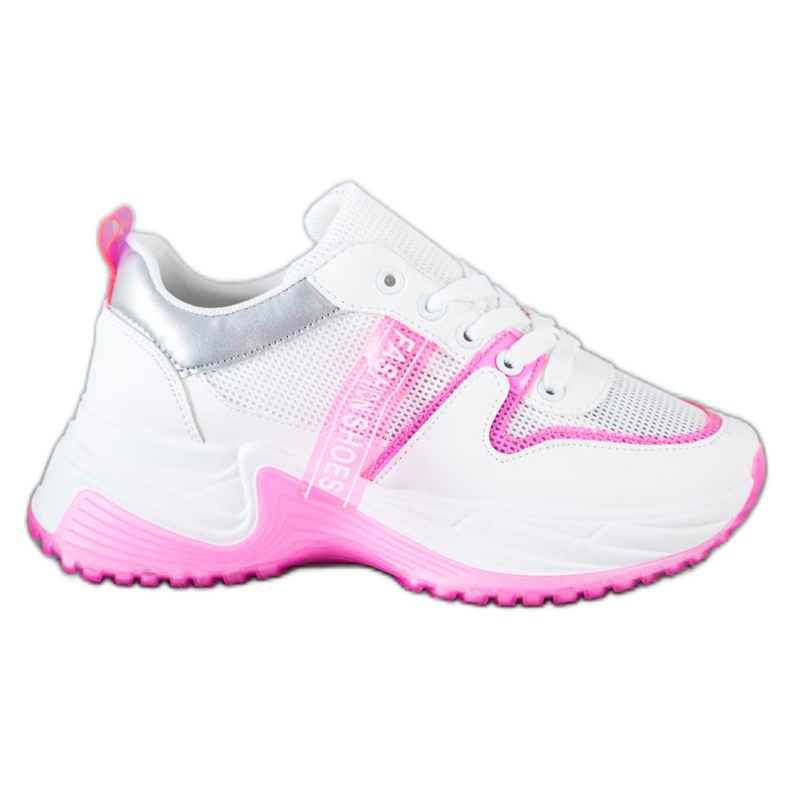 SHELOVET Zapatillas con zapatos de moda de malla blanco