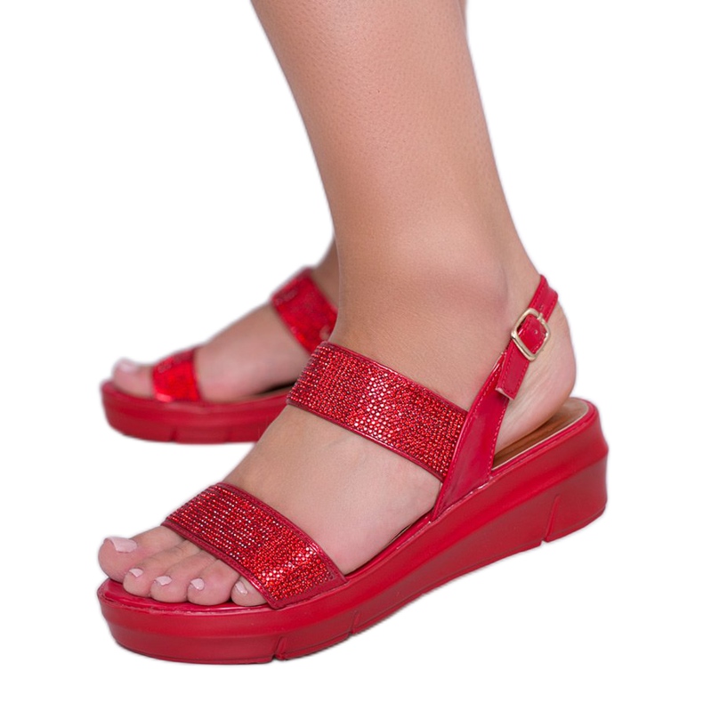 Sandalias de cuña Sweet Rasp rojas rojo