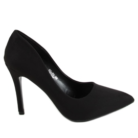 Zapatos de salón en ante negro GG-70 Negro