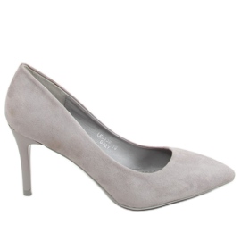 Zapatos de tacón grises cómodos en un pin gris LE012P gris