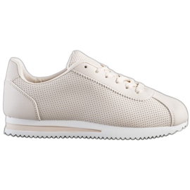 SHELOVET Zapatillas con estilo calado beige