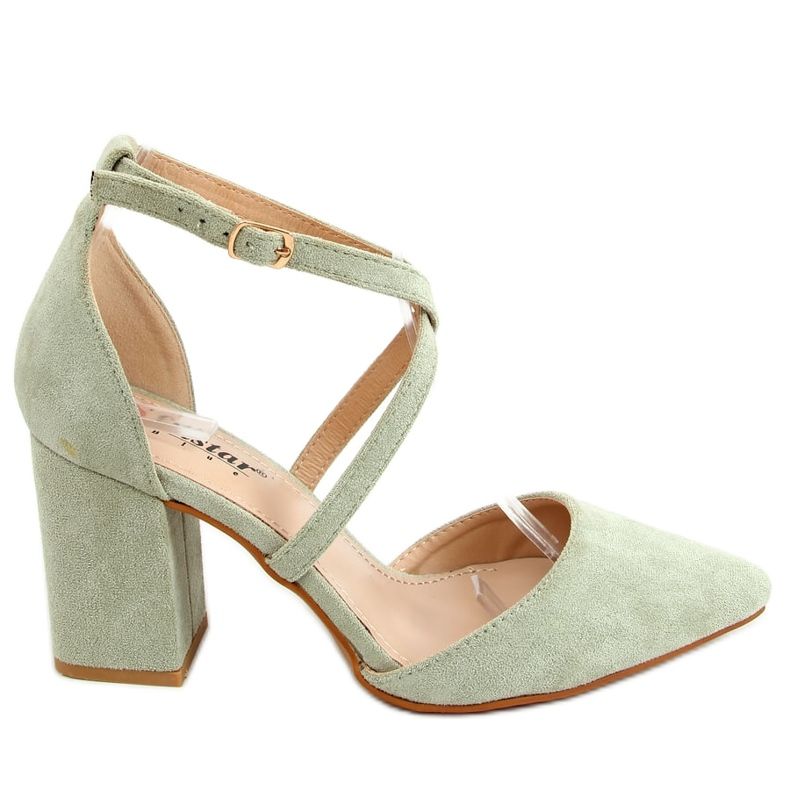 Zapato de salón corte tacón ancho celadon NC900 Verde Zapato de salón corte tacón ancho celadon NC900 Verde