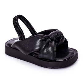 FR1 Sandalias Infantiles Con Puño Chicle Negro