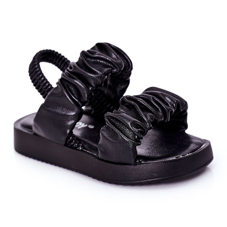 FR1 Sandalias Infantiles Con Canalé Negro Dulzura