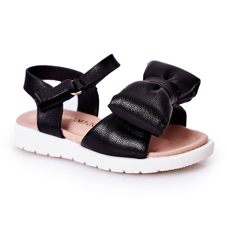 FR1 Sandalias Infantiles Con Lazo Negro Abbie