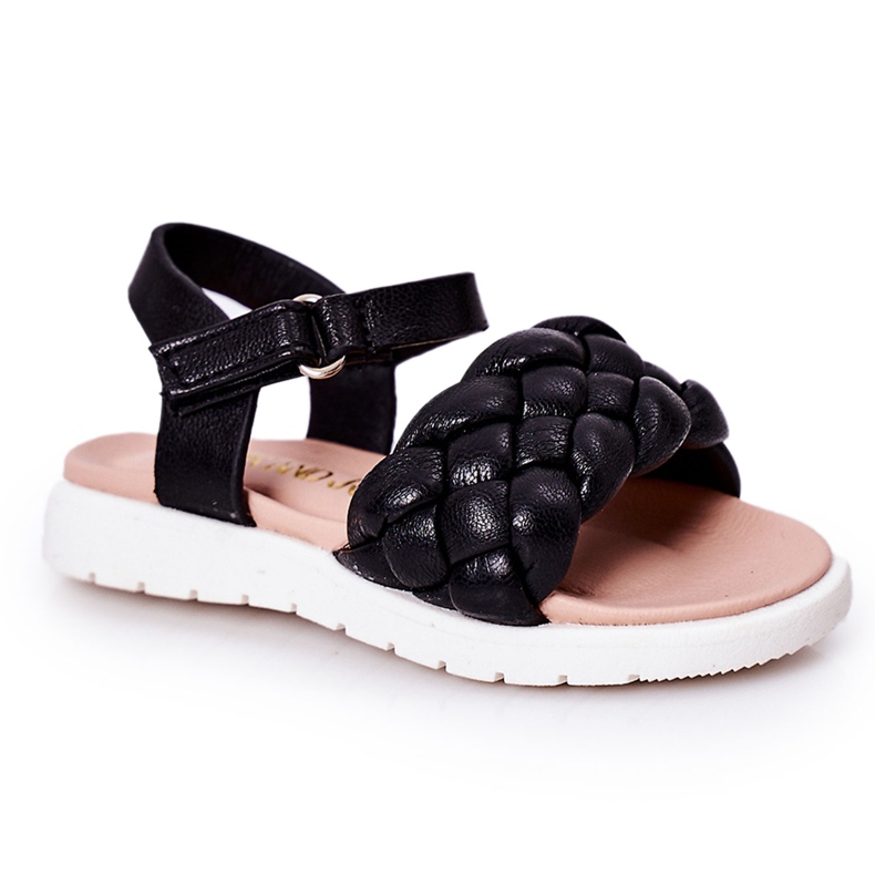 Sandalias Infantiles Con Trenzada Adella Negra negro