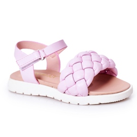 FR1 Sandalias Infantiles Con Trenzada Violeta Adella púrpura