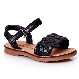 Sandalias Infantiles Con Bailly Trenzado Negro