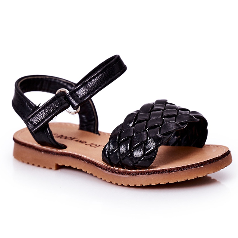 Sandalias Infantiles Con Bailly Trenzado Negro