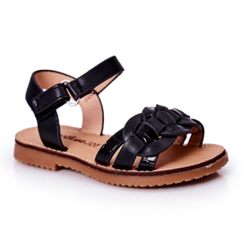 Sandalias Infantiles Con Estampado Serpiente Negro Baxlee