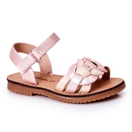 FR1 Sandalias Infantiles Con Estampado De Serpientes Rosa Baxlee