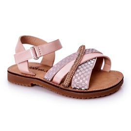 FR1 Sandalias Infantiles Con Lentejuelas Rosa Becky rosado