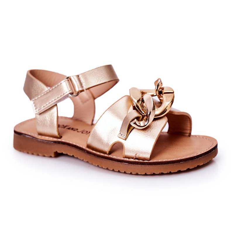 FR1 Sandalias Infantiles Con Cadena Dorada Buffy dorado