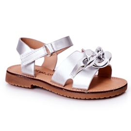 FR1 Sandalias Infantiles Con Cadena Plata Buffy