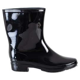 SHELOVET Botas de lluvia clásicas lacadas negro
