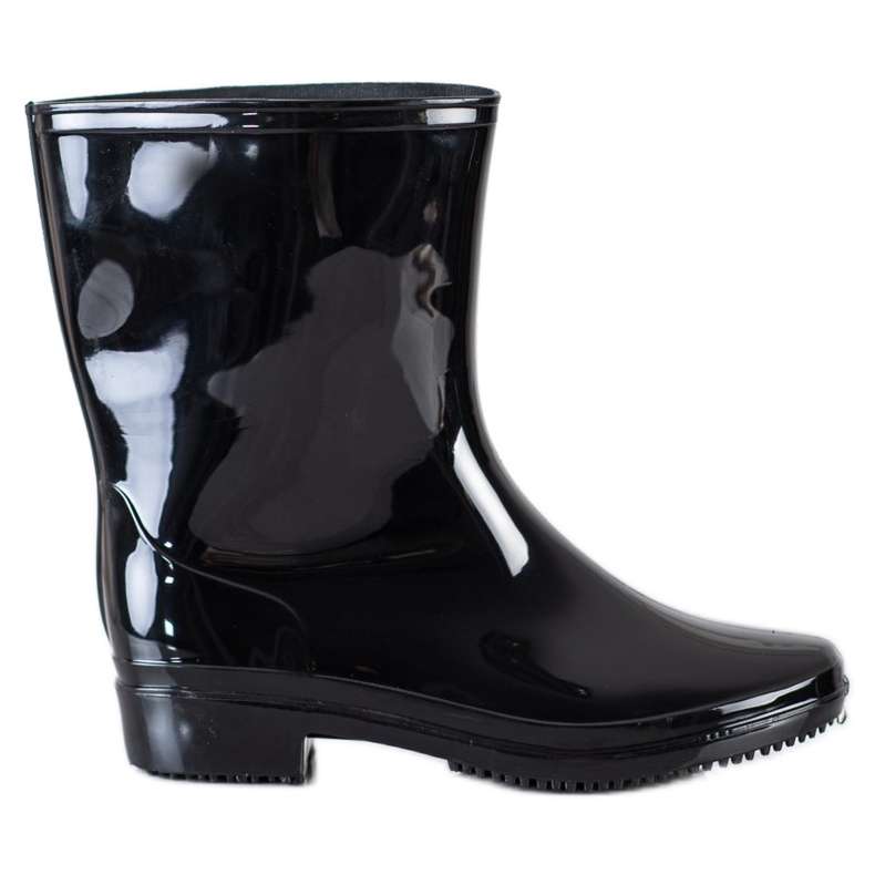 SHELOVET Botas de lluvia clásicas lacadas negro