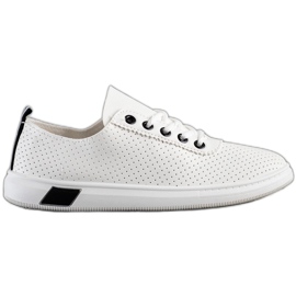 SHELOVET Zapatillas caladas blanco