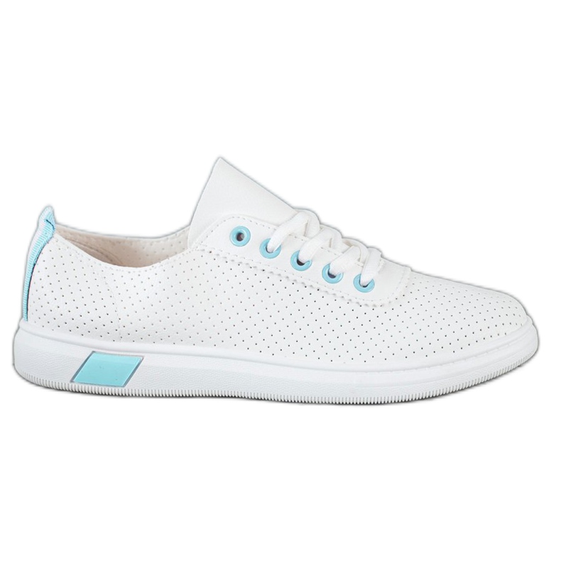 SHELOVET Zapatillas caladas blanco