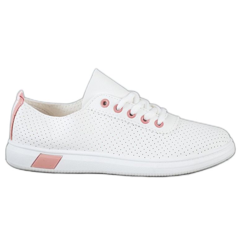 SHELOVET Zapatillas caladas blanco