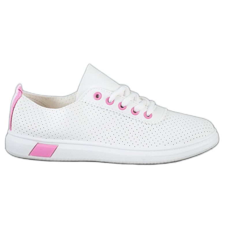 SHELOVET Zapatillas caladas blanco