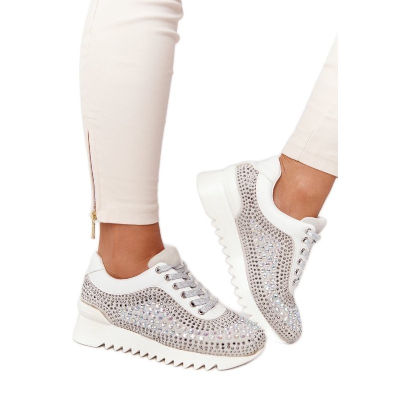 Deportivas Cuña Con Lentejuelas Lu Boo Gris Deportivas Cuña Con Lentejuelas Lu Boo Gris