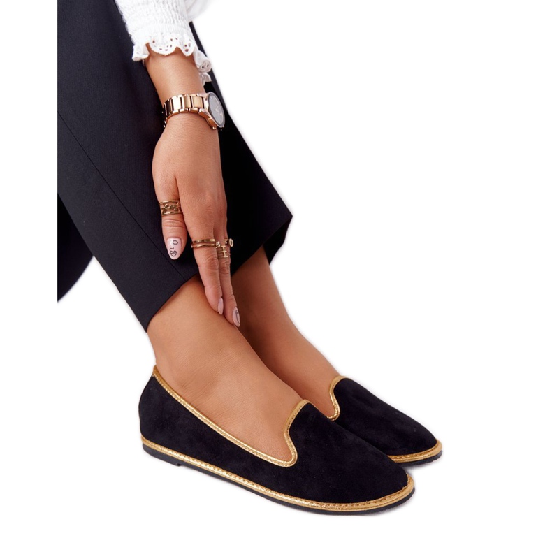 Mocasines de ante de mujer Lu Boo Black negro