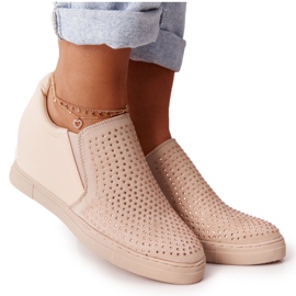 Deportivas Cuña Con Lentejuelas Lu Boo Beige marrón