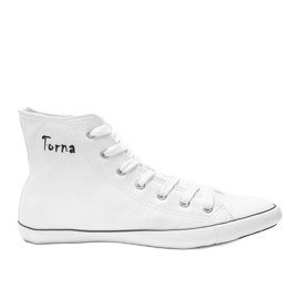 Zapatillas de hombre Carlo blancas al tobillo blanco
