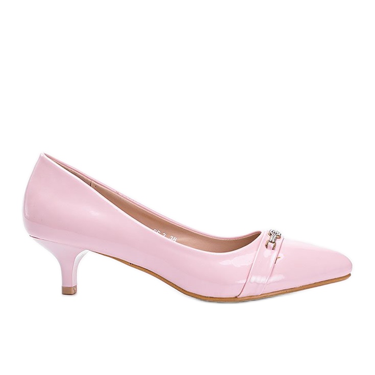 BM Bombas rosas en un tacón bajo Candy rosado